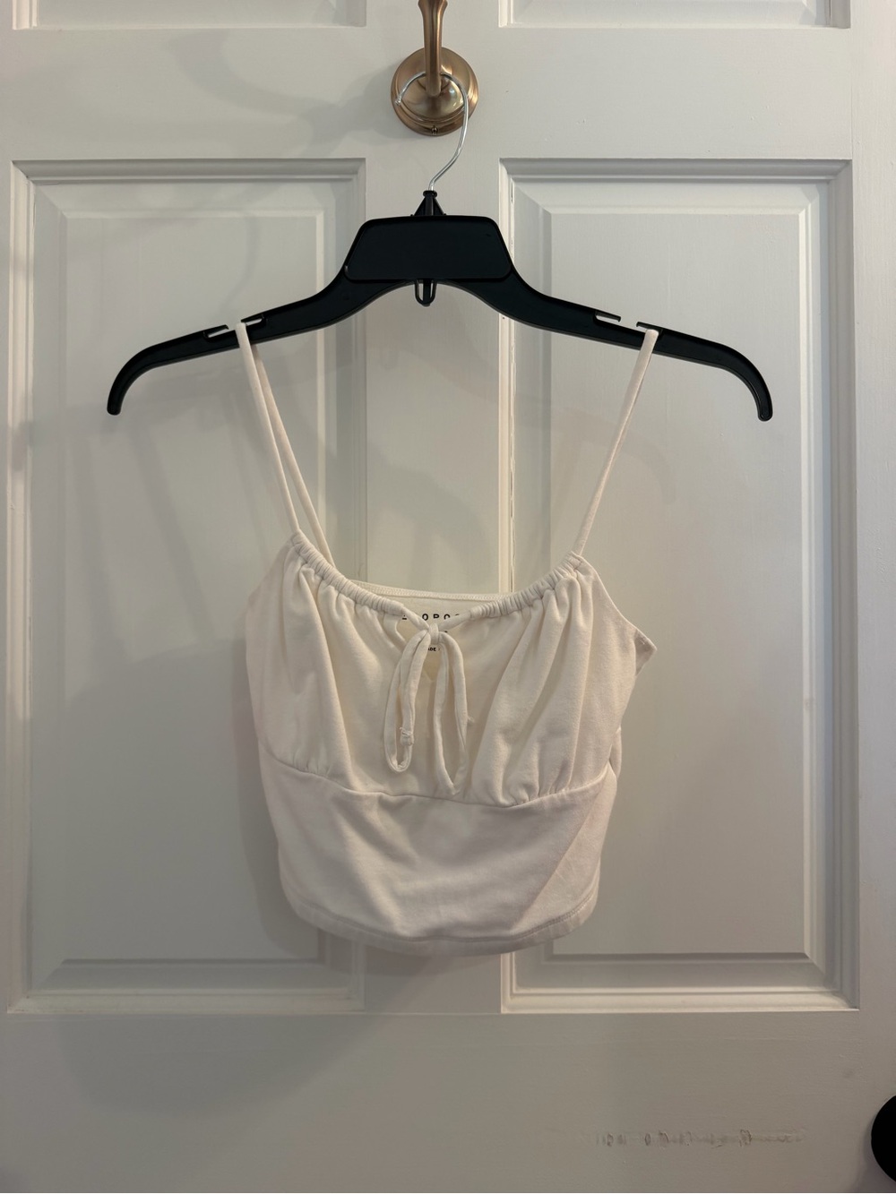 Aeropostale Ivory Drawstring Cropped Cami
